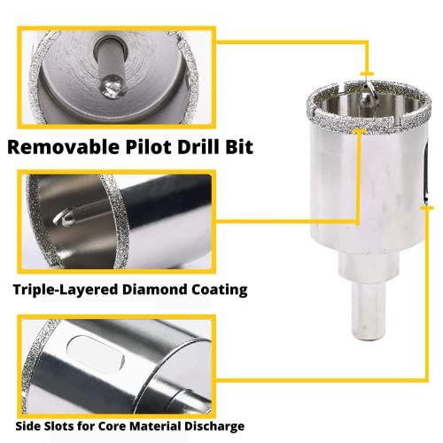DRILAX 4.5 inch tile hole saw for ceramic with removable pilot bit and diamond coating for precise cutting