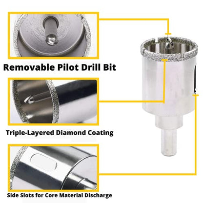 DRILAX 4.5 inch tile hole saw for ceramic with removable pilot bit and diamond coating for precise cutting