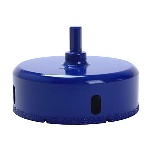 4 inch vacuum brazed diamond hole saw, blue body with 3/8 inch shank