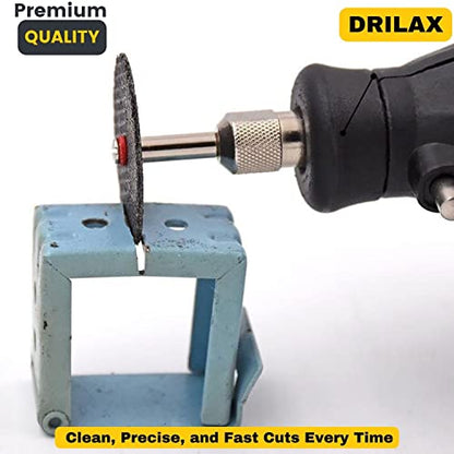 Fiberglass Reinforced Cut-off Wheels 100 Pieces 1 1/4 inch Diameter Abrasive Cutting Tool Disc with 8 Mandrels Included Rotary Discs Compatible With Dremel 426 426b