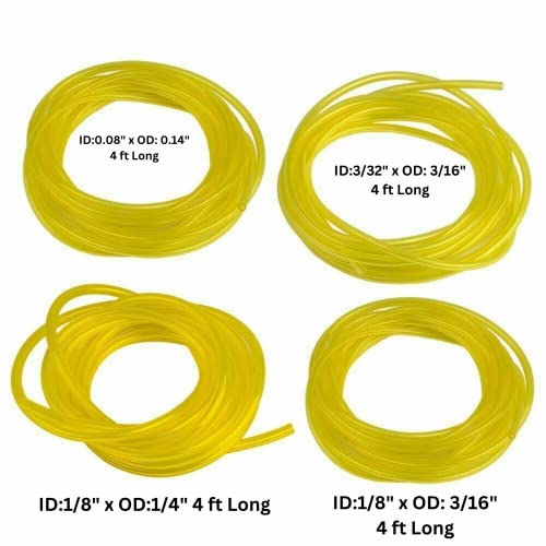 Drilax 4 Sizes Fuel Line Hose Tubing Set for Small Engines Chainsaws String Trimmers Weedeaters Blowers Compatible with Ryobi, Poulan, drilax-tools