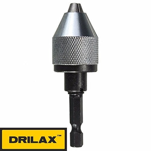 DRILAX Inch Hex Shank 0.3mm to 1/4 inch Keyless Drill Chuck Quick Change Adapter Converter