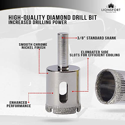 1 Inch Diamond Drill Bit Saw Ceramic Porcelain Glass Quartz Granite Countertop Bottle Tile Hole Cutter