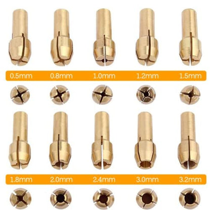 10 Pcs Brass Collet Set | Compatible with Dremel 480-483 | Multi-Size Options