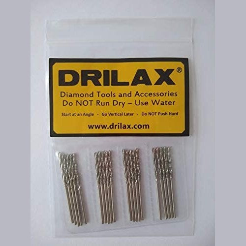 Diamond Drill Bit 1.5mm Set 20 Pcs Jewelry Beach Sea Glass Shells Gemstones 20 Pieces Twist Bits Kit Pack by Drilax drilax-tools