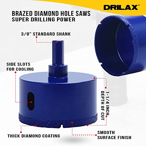 2-1/2 Inch Diamond Hole Saw Drill Bit Cobalt Series Vacuum Brazed