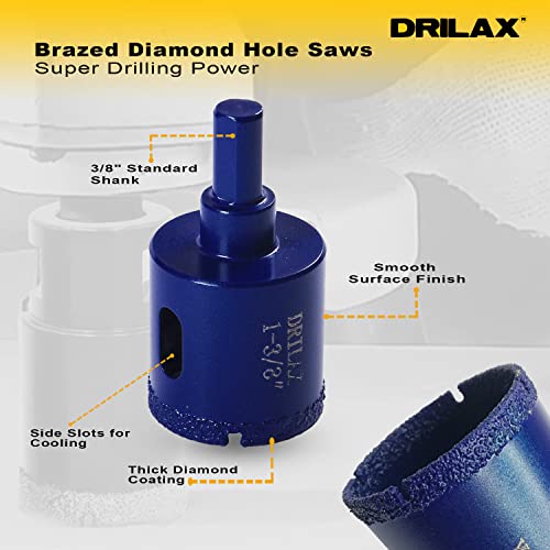 1-3/8 Inch Diamond Hole Saw Drill Bit Cobalt Series Vacuum Brazed