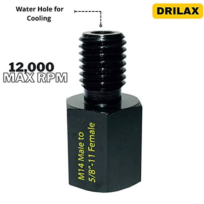 Angle Grinder Attachment Adapter 5/8 inch 11 Female to M14 Male 12,000 RPM Rated Wire Wheel Drill Adaptor Compatible with Dewalt, Makita, Milwaukee, Hitachi, Ryobi Tools