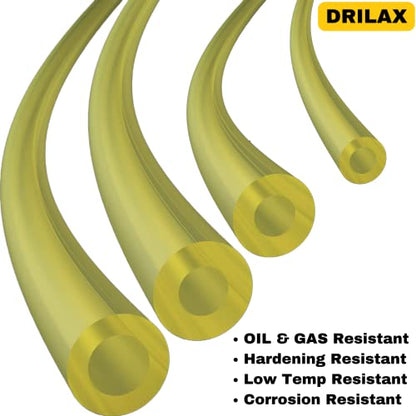 Drilax 4 Sizes Fuel Line Hose Tubing Set for Small Engines Chainsaws String Trimmers Weedeaters Blowers Compatible with Ryobi, Poulan, drilax-tools