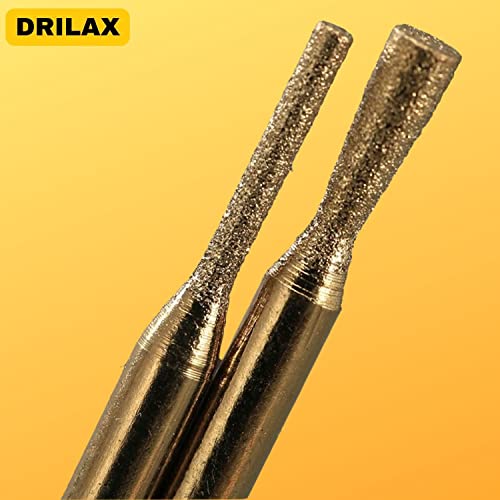 Diamond Drill Bit Burr Set Titanium Coated Bur Including 1mm 2mm 3mm Compatible with Dremel Tool Mixed Shapes Standard Shank Shaft 30 pieces
