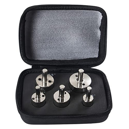 Drilax Diamond Hole Saw Drill Bit Longer Tall Version 3/4, 1, 1-3/16, 1- 3/8, 1-5/8 Inch Quartz Granite 3cm Thick Counter-top Ceramic Porcelain Tile 5 Pieces Set Insert Guide Included