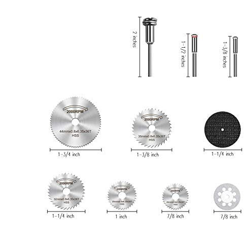 Cutting Wheel Set 30 PCS Fiberglass Reinforced for Rotary Tools Compatible Dremel 426 Blade 1/8’’ Shank Diamond Cut Off Discs HSS Circular Saw Blades with Mandrels