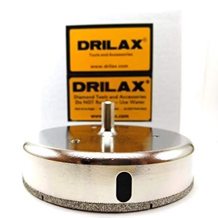 Drilax Diamond Coated Hole Saw 4-7/8 inch Drilling Tool Kitchen Bathroom Shower Drain Ceramic Porcelain Tiles Glass Marble Granite Quartz Holesaw