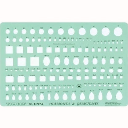 Timely Gemstone Template Set of 2 Contains 278 sizes of marquise, triangle, square, heart, round, oval, pear, and rectangle shapes drilax-tools