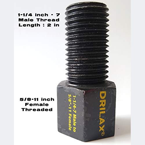 Drilax Drill Saw Adapter 1-1/4 - 7 Thread Male to 5/8 inch 11 Female Adaptor Compatible with Makita, Milwaukee Tools Using 1 1/4-7 Core Bits Water Cooling Hole