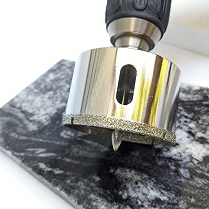 Drilax 2-1/2 Inch Diamond Drill Bit Tile Hole Saw Ceramic Porcelain Quartz Granite Kitchen Bathroom Shower Faucet Installation 2.5 Inches with Removable Center Pilot Drill Bit Locator Pin Locator drilax-tools