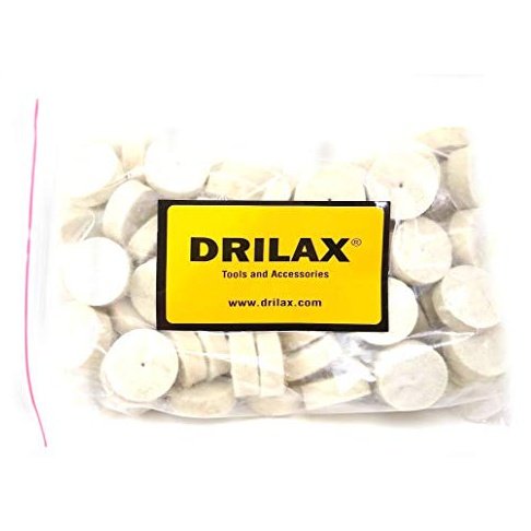 DRILAX Wool Felt Buffing Wheels 102 Pieces 429 Compatible with Dremel Polishing Kit for Jewelry 1 Diameter Thick 2 Screw Mandrel 401 1/8 inch Shank Rotary Tool