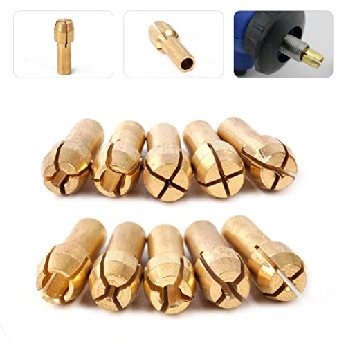 10 Pcs Brass Collet Set | Compatible with Dremel 480-483 | Multi-Size Options