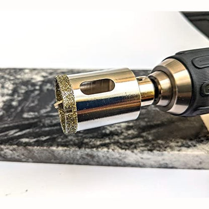 Drilax 1-3/8 Inch Diamond Drill Bit Tile Hole Saw Ceramic Porcelain Quartz Granite Kitchen Bathroom Shower Faucet Installation Inches with Removable Center Pilot Drill Bit Locator Pin Locator drilax-tools