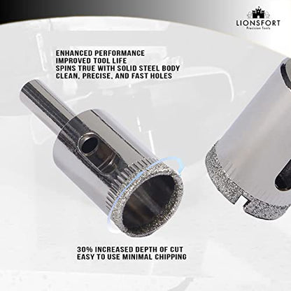 3/4 Inch Diamond Drill Bit Saw for Ceramic Porcelain Glass Tile Quartz Granite Countertop Drilling Bottle Lamp Faucet Flower Pot Planter Drainage Hole 0.75 in