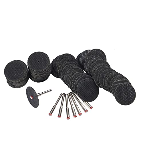 Fiberglass Reinforced Cut-off Wheels 100 Pieces 1 1/4 inch Diameter Abrasive Cutting Tool Disc with 8 Mandrels Included Rotary Discs Compatible With Dremel 426 426b