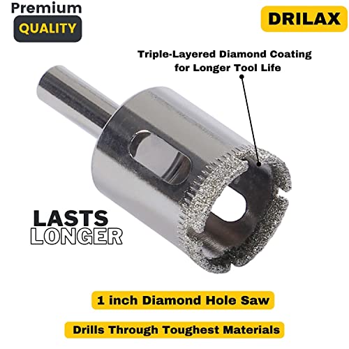1 inch Diamond Drill Bit Hole Saw Set Pieces Ceramic Porcelain Tiles Granite Quartz 5 Pack