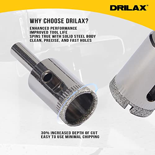 Diamond Hole Saw Drill Bit Set 3 Pieces Porcelain Ceramic Glass Tile Pot Drain Fish Tank Holes 1/2 0.5 3/4 0.75 1 Inch