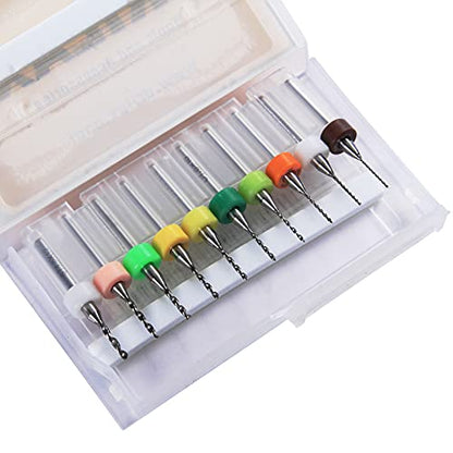 Micro Mini 10 pcs 0.6mm 0.7mm 0.8mm 0.9mm 1.0mm 1.1mm 1.2mm 1.3mm 1.4mm 1.5mm Tungsten Carbide Bits 1/8 inch Shank Compatible with Dremel Precision Drill Bit Set