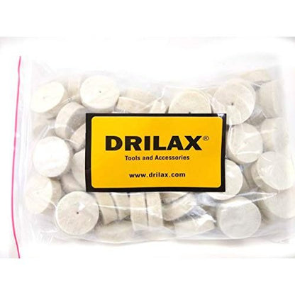DRILAX Wool Felt Buffing Wheels 102 Pieces 429 Compatible with Dremel Polishing Kit for Jewelry 1 Diameter Thick 2 Screw Mandrel 401 1/8 inch Shank Rotary Tool