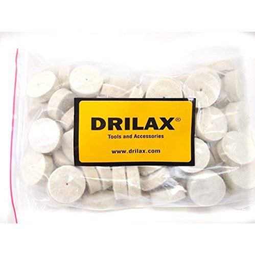 DRILAX Wool Felt Buffing Wheels 102 Pieces 429 Compatible with Dremel Polishing Kit for Jewelry 1 Diameter Thick 2 Screw Mandrel 401 1/8 inch Shank Rotary Tool