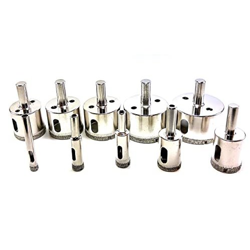 LOT Pcs SET Saw Bit Set 1/4" 2" Inch Granite Glass - Tools 10 Piece Diamond Dust Hole SAW Drill BIT for Ceramic Tile Marble Rock Porcelain
