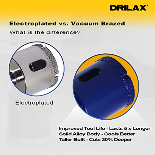 1-3/8 Inch Diamond Hole Saw Drill Bit Cobalt Series Vacuum Brazed