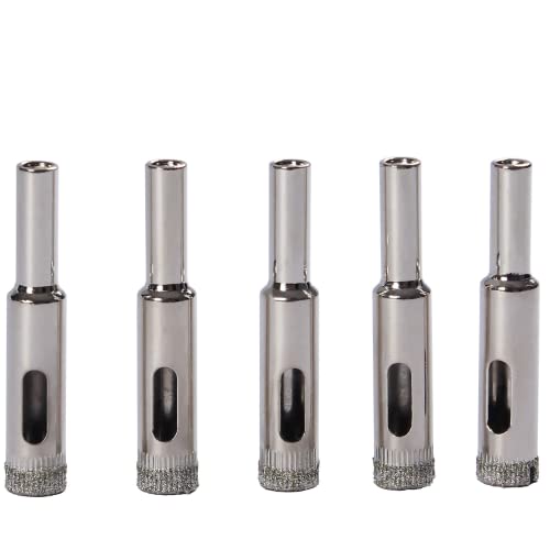 Drilax Diamond Drill Bit Set 3/8 Inch Ceramic Porcelain Tile Glass Bottle Granite Hole Saw 5 Pieces Pack