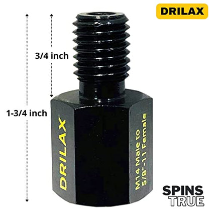 Angle Grinder Attachment Adapter 5/8 inch 11 Female to M14 Male 12,000 RPM Rated Wire Wheel Drill Adaptor Compatible with Dewalt, Makita, Milwaukee, Hitachi, Ryobi Tools