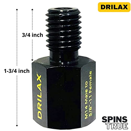 Angle Grinder Attachment Adapter 5/8 inch 11 Female to M14 Male 12,000 RPM Rated Wire Wheel Drill Adaptor Compatible with Dewalt, Makita, Milwaukee, Hitachi, Ryobi Tools