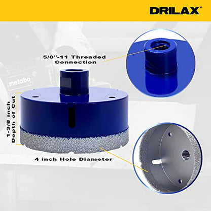 4 Inch Diamond Hole Saw Core Drill Bit | Concrete, Granite & Tile