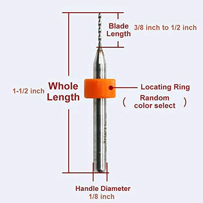 Micro Mini 10 pcs 0.6mm 0.7mm 0.8mm 0.9mm 1.0mm 1.1mm 1.2mm 1.3mm 1.4mm 1.5mm Tungsten Carbide Bits 1/8 inch Shank Compatible with Dremel Precision Drill Bit Set