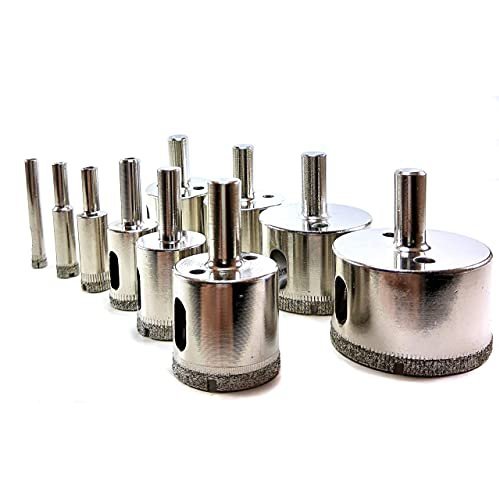 LOT Pcs SET Saw Bit Set 1/4" 2" Inch Granite Glass - Tools 10 Piece Diamond Dust Hole SAW Drill BIT for Ceramic Tile Marble Rock Porcelain