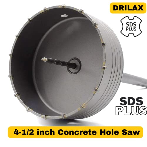 4.5" Concrete Hole Saw SDS Plus Shank | For Cinder Block, Brick