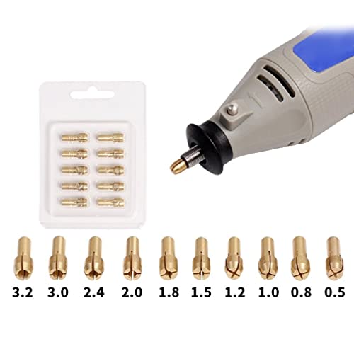 10 Pcs Brass Collet Set | Compatible with Dremel 480-483 | Multi-Size Options