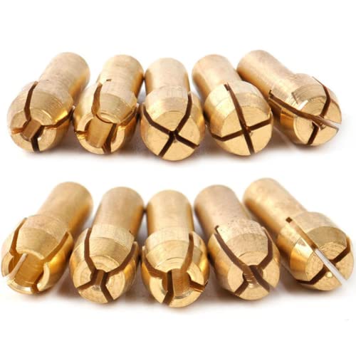 10 Pcs Brass Collet Set | Compatible with Dremel 480-483 | Multi-Size Options