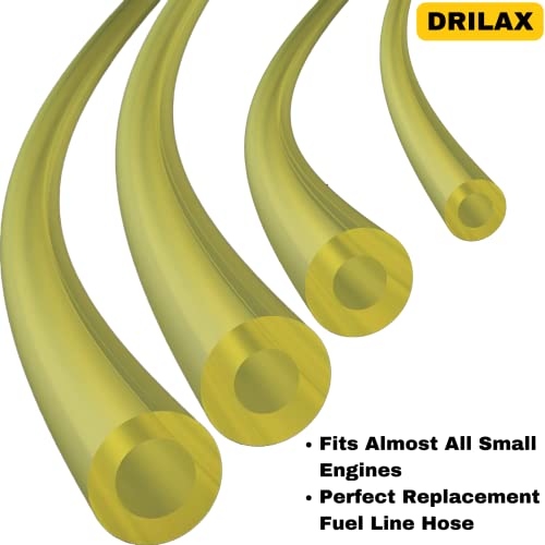 Drilax 4 Sizes Fuel Line Hose Tubing Set for Small Engines Chainsaws String Trimmers Weedeaters Blowers Compatible with Ryobi, Poulan, drilax-tools