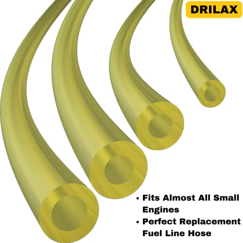 Drilax 4 Sizes Fuel Line Hose Tubing Set for Small Engines Chainsaws String Trimmers Weedeaters Blowers Compatible with Ryobi, Poulan,