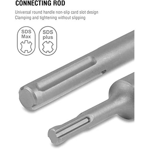 Concrete Hole Saw Set 9 Pcs SDS Plus SDS Max Shank for Concrete Brick Wall Cinder Block Pavement Stone 1-3/16 1-5/8 inch 2-1/2 inch 3-1/8 inch 4 inch Pilot Drill Bits drilax-tools