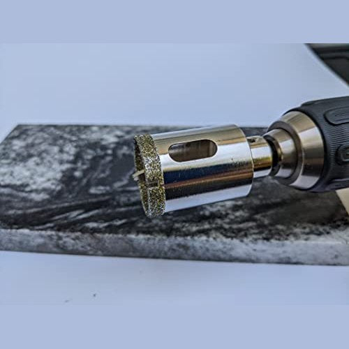 Drilax 1-1/4 Inch Diamond Drill Bit Tile Hole Saw Ceramic Porcelain Quartz Granite Kitchen Bathroom Shower Faucet Installation 1.25 Inches with Removable Center Pilot Drill Bit Locator Pin Locator drilax-tools