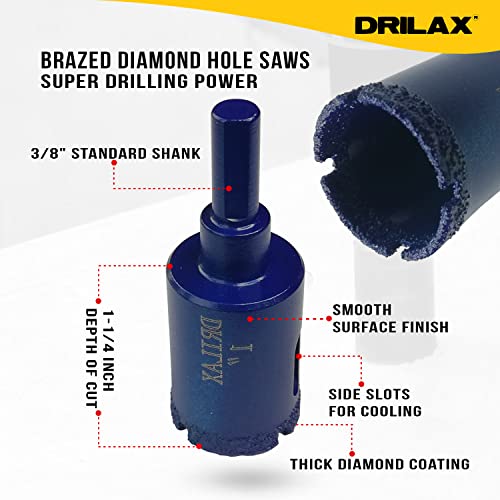 1 Inch Diamond Hole Saw Drill Bit Cobalt Series Vacuum Brazed