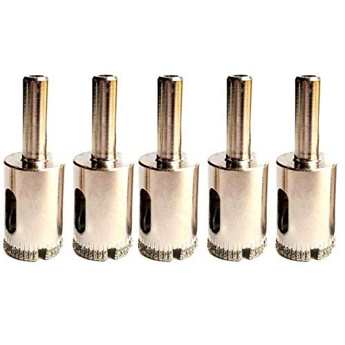 Drilax 3/4 inch Diamond Drill Bit Hole Saw Set Drilling Tool Ceramic Porcelain Tiles Glass Granite Quartz 5 Pack