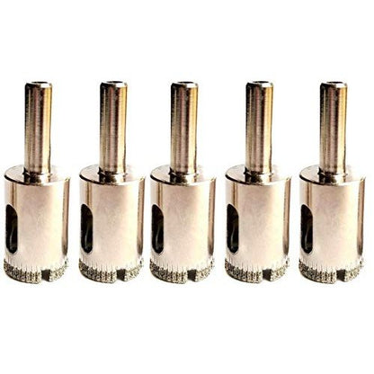 Drilax 3/4 inch Diamond Drill Bit Hole Saw Set Drilling Tool Ceramic Porcelain Tiles Glass Granite Quartz 5 Pack