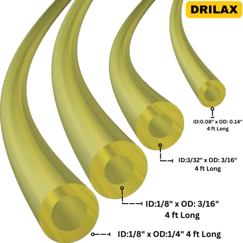 Drilax 4 Sizes Fuel Line Hose Tubing Set for Small Engines Chainsaws String Trimmers Weedeaters Blowers Compatible with Ryobi, Poulan, drilax-tools