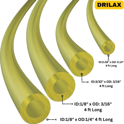 Drilax 4 Sizes Fuel Line Hose Tubing Set for Small Engines Chainsaws String Trimmers Weedeaters Blowers Compatible with Ryobi, Poulan, drilax-tools